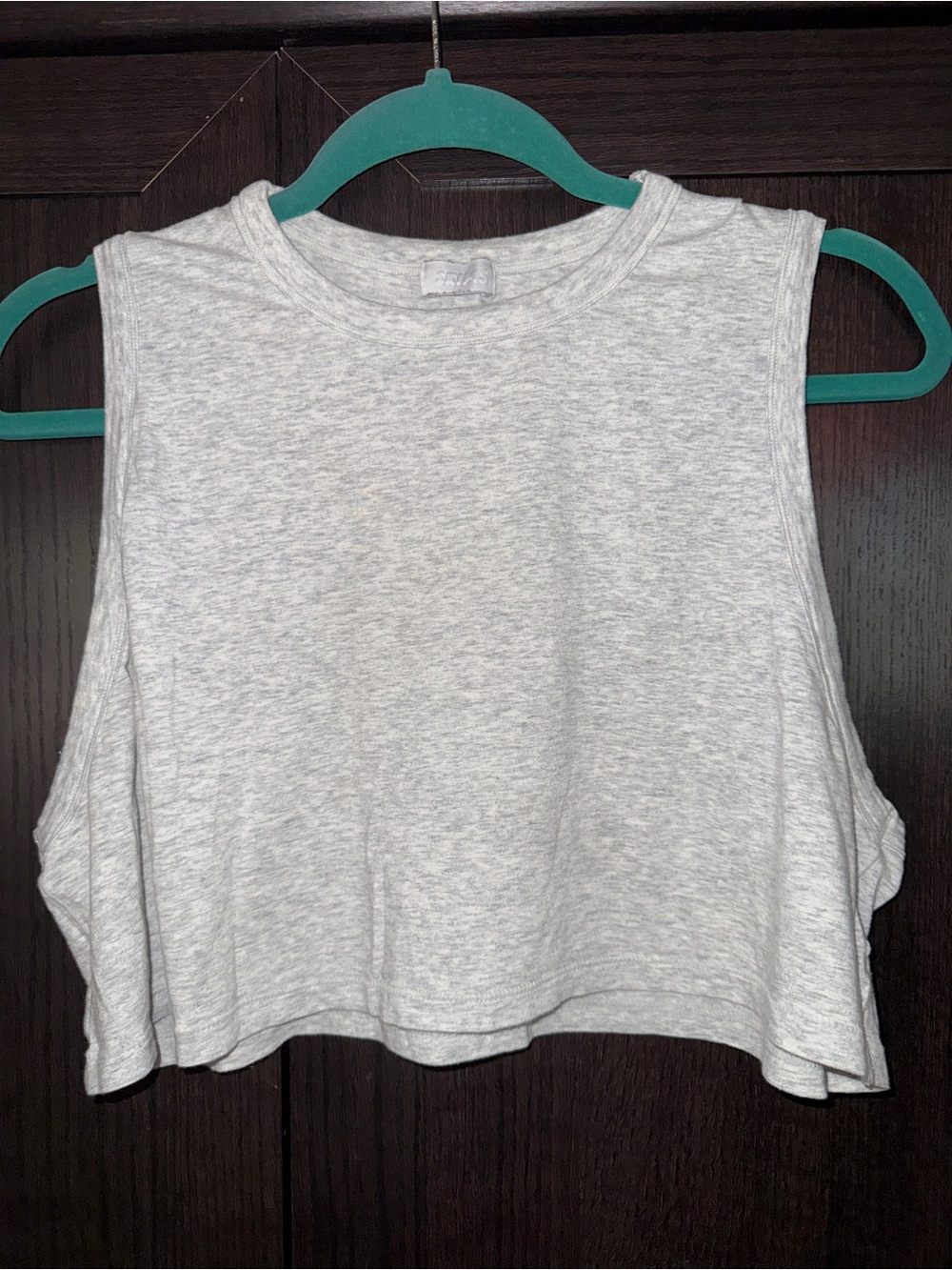 Skims cotton jersey crop tank top in grey, size large